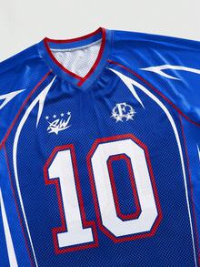 ROMWE MEN Prep 男士字母图案插肩袖T恤 - 紫色 - 查看 3