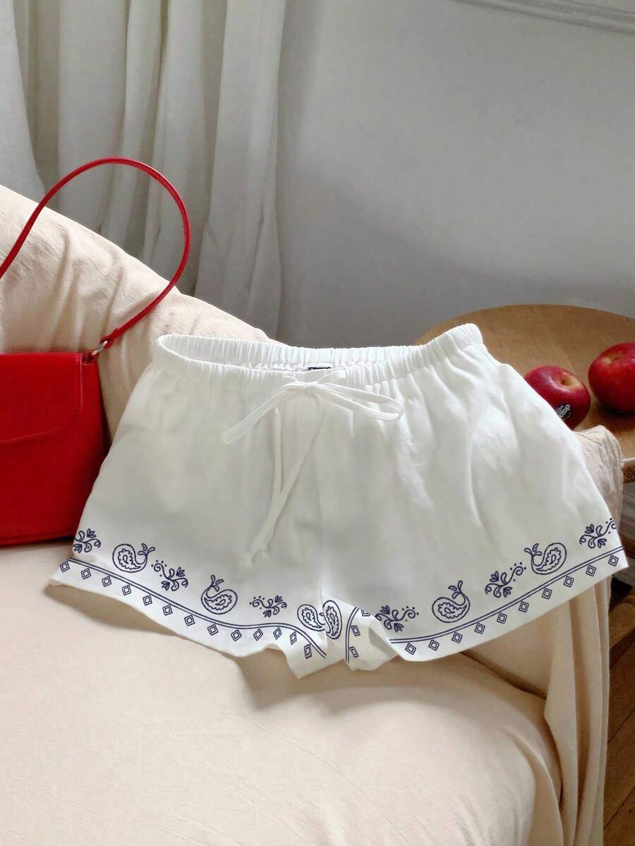 Comfortcana 女士休闲印花短裤,适合春夏穿着 - 彩色 - 查看 1