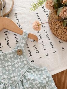 SHEIN LMoss Kids 女婴纯色提花连体衣 - 綠色 - 查看 3