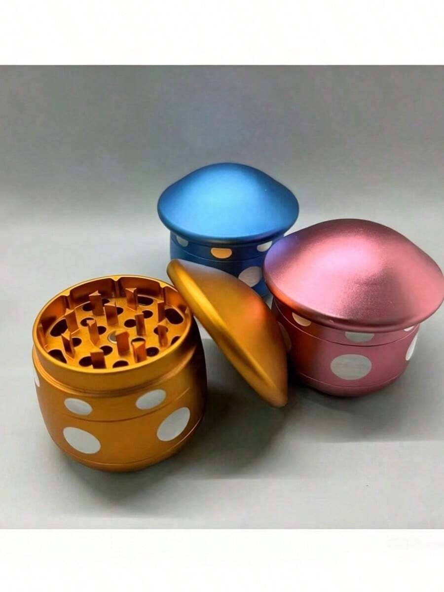 Máy xay thảo dược hình nấm bằng hợp kim nhôm mới, 4 lớp, 63mm, xay thủ công. - Nhiều màu - Xem 1