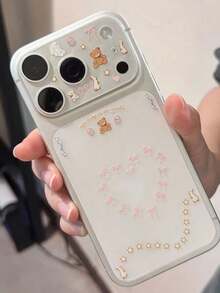 1 Miếng Dán Hình Gấu Dễ Thương Tự Làm, Miếng Dán Màng Bảo Vệ Ống Kính Cho iPhone 11-17 Pro Max, Miếng Dán Trang Trí Móng Tay, Miếng Dán Chống Va Đập & Chống Trầy Xước, Ốp Bảo Vệ Máy Ảnh - Trong sáng - Xem 2
