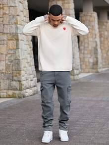 Devon Thys 男士时尚休闲街头多口袋牛仔裤 - 深灰色 - 查看 4