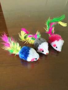 Plush Mouse Cat Toy For Dental Health Interactive Indoor Play And Teeth Cleaning Random Color Pet Chew Exercise Gift For Adult Cats Kittens Home Living Room Entertainment Shine Pet Supplies Feline Accessory - Multicolor - View 9