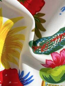 Swim Vcay 女士泳装两件套，性感度假沙滩优雅印花条纹挂脖系带泳衣，多色女士沙滩装 - 彩色 - 查看 3