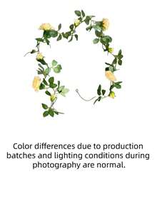 1 Peça Guirlanda Artificial de Rosas de Seda Champanhe com 2 metros, Guirlanda de Rosas Falsas, Adequada para Decoração de Natal, Dia dos Namorados, Dia das Mães, Decoração de Casamento, Decoração de Armário, Decoração de Parede Interna, Decoração de Mesa em Casa, Decoração de Quarto, Decoração de Corrimão de Escada - Champanhe - Visão 7