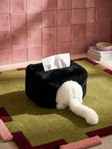 Joivida 1Pc/2Pcs Cute Naughty Cat Tissue Box, Creative Plush Tissue Holder, Unique Doll Box For Decor & Storage - Multicolor - View 1