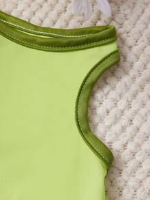 PETSIN 1件可爱泰迪熊足球字母印花宠物背心，柔软透气草绿色运动风宠物服装 - 綠色 - 查看 2