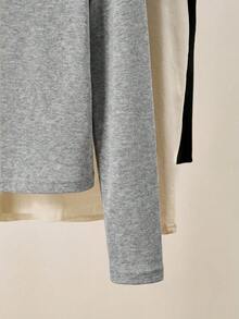 INAWLY Chaqueta ligera de unicolor de estilo minimalista para mujer, adecuada para el uso diario en primavera/otoño - Gris - Ver 4