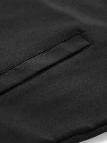 Manfinity Homme Men's Solid Color Hooded Collar Slant Pocket Casual Vest - Black - View 8