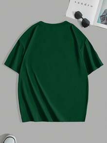 Manfinity Joysei Áo thun nam tay ngắn cổ tròn in họa tiết tối giản - màu xanh lá - Xem 4