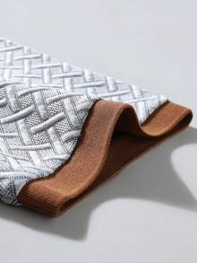 Manfinity Joysei Áo polo nam dệt kim jacquard màu trơn, cổ áo có họa tiết, cài 3 nút, cổ áo gân. - Nhiều màu - Xem 3