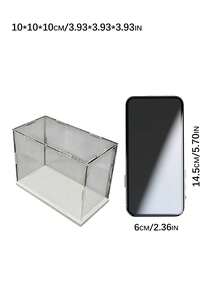 1 Transparent White Acrylic Collectible Display Case - Dustproof Storage Box, Suitable For Statues, Models, Dolls - Art Display Rack - White - View 2