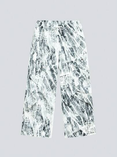 Modcrash 男士数码印花时尚百搭直筒阔腿工装裤，做旧裤，运动裤，伞兵裤，摩托车休闲裤，丝滑个性化迷彩工装裤，秋冬春夏皆宜