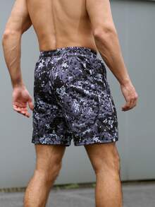 Gym Rark 男士休闲运动印花口袋短裤 - 灰色 - 查看 2