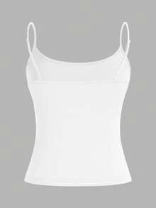 SHEIN PETITE CURVE Plus Size Women's 3pcs Tight Casual Tank Tops(Spaghetti Strap) - Multicolor - View 5