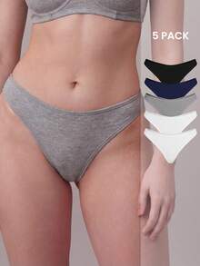 Liftille 5 gói Quần lót eo thấp thoải mái và thoáng khí tự nhiên Đơn giản gợi cảm - Nhiều màu - Xem 1