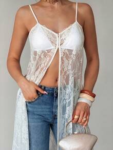 RiviMae Women's Elegant Sexy Layered Lace Camisole Top Golf White Summer - White - View 4