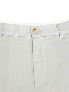Manfinity Homme Men's Solid Color Casual Shorts With Pockets - Light Grey - View 4