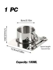 1pc Home Restaurant Nordic Style Design Metal Coffee Cup And Saucer Simple Coffee Set Blogger Tableware - Multicolor - View 10