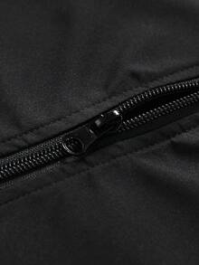 Manfinity Homme Men's Solid Color Hooded Collar Slant Pocket Casual Vest - Black - View 6
