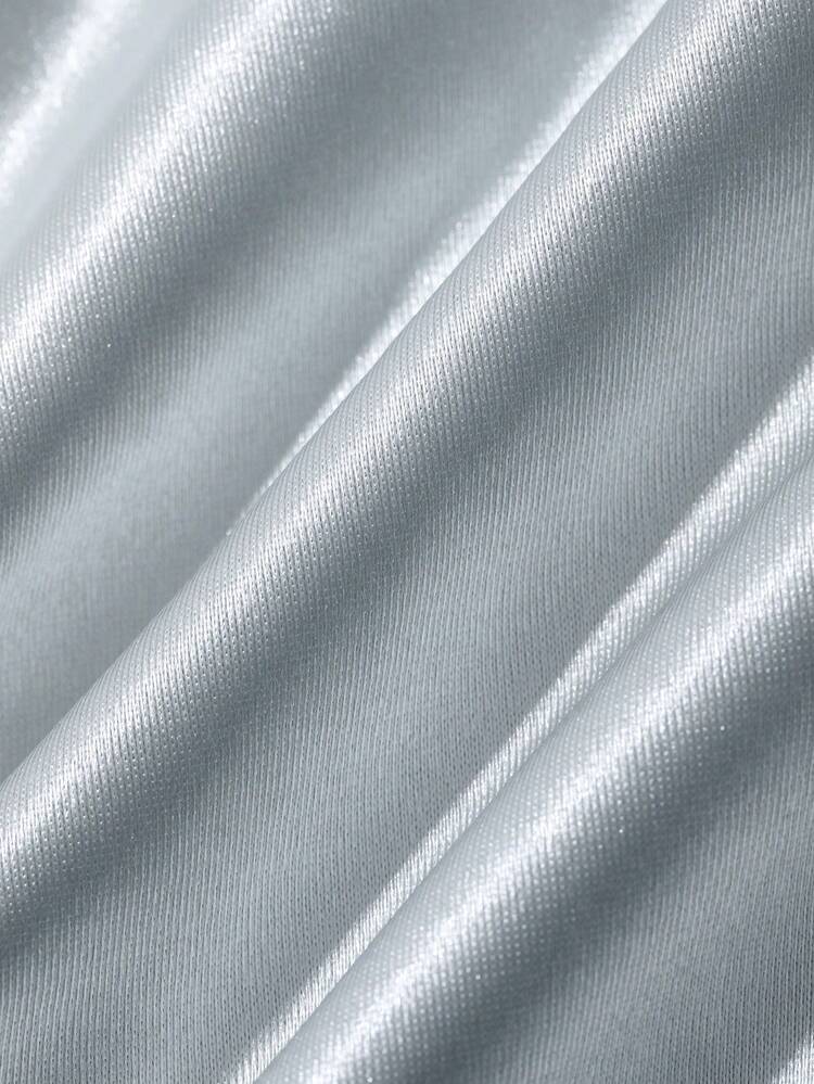 Women's Lace Blue Satin Shiny Fitted Wrap Split Sexy Sweet Cute Pure Street Casual Camisole For Spring & Summer