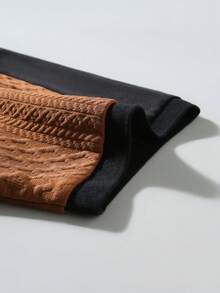 Manfinity Joysei Camisa polo de hombre con cuello y puños de punto jacquard de unicolor y textura, con 2 botones - Marrón - Ver 4