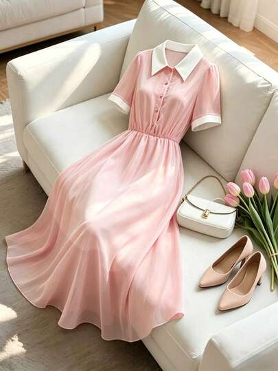 Franclia Women's New Elegant Fitted Waist Dress, Suitable For Dates And Gatherings