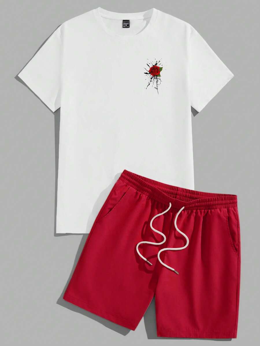 VIVINTIMO Conjunto de top de punto ajustado y pantalones cortos de tejido para hombre - Multicolor - Ver 1
