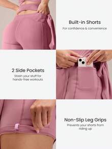 FeatherFit™-Air 游戏套装 A 字型内置露背短款打结口袋吊带连衣裙 低强度日常夏季速干吸湿排汗 - 粉色 - 查看 5