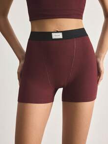 Ocili Comfortable & Minimalist Cycling Pants, Soft Women Sleepwear Bottoms - Burgundy - View 4