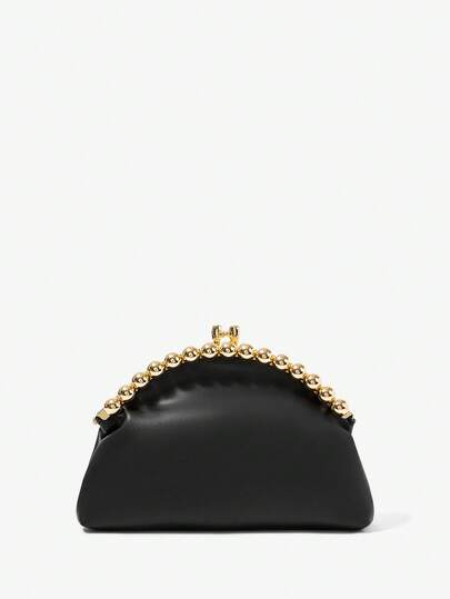Maija Bolso de mano de diseño de nicho elegante y versátil de moda retro, con hebilla de clip portátil, de un solo hombro y cruzado, para cóctel, fiesta, baile de graduación, club, cita, cumpleaños, noche, banquete