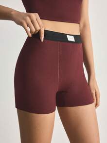 Ocili Comfortable & Minimalist Cycling Pants, Soft Women Sleepwear Bottoms - Burgundy - View 5