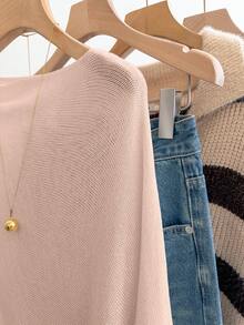 GlowEve Women's Casual Loose Vacation Style Poncho Sweater, Spring/Summer - Dusty Pink - View 3