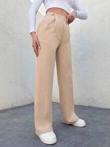 Women Suit Pants - Beige - View 5