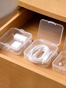 4 Mini Transparent Birthday Party Decoration Storage Boxes: Sticker Storage Box, Bead Storage Box, Convenient For Organizing And Carrying Your Accessories And Parts! Stickers, Sticker Storage, Sticker Boxes - Multicolor - View 2