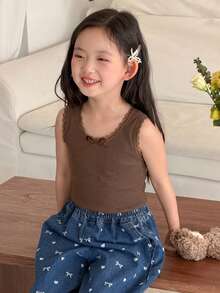 DAZY 女童修身三件套，带蝴蝶结装饰背心，秋季服装 - 彩色 - 查看 8