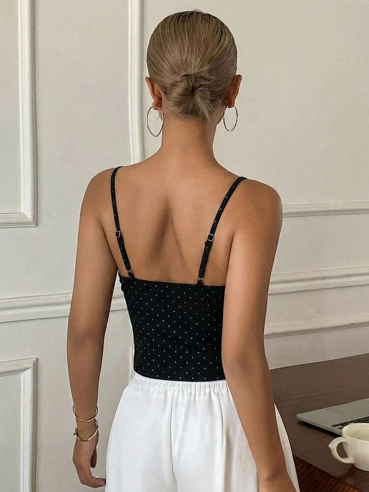 Solid Color Camisole Top With Built-In Padded For Women Summer