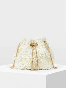 MOTF BOLSO CUBO PEQUEÑO FLORAL BLANCO - Beis - Ver 3