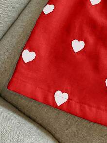 Franclia Korean Style Low Waist A-Line Fashionable New Slimming Heart Print Zipper Skirt For Women - Red - View 4