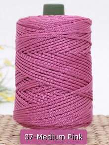 1roll Colorful Twisted Braided Rope, Hollow Cord For DIY Craft, Handmade Bag, Drawstring Belt Accessories, Decorative Polypropylene Fiber String,Crochet Thread, Hand-Crocheted Bag Thread,Cushion ,Hat ,Modern Solid Color Polyamide DIY Yarn - Multicolor - View 13