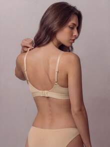 Liftille Women's Casual Solid Color Comfortable Bra - Beige - View 3