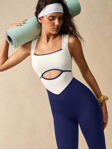 VARSIVA Women Sports Jumpsuits - Blue and White - View 6