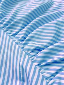 Maweii Plus Size Summer Casual Striped Hollow Out Camisole Dress - Blue - View 7