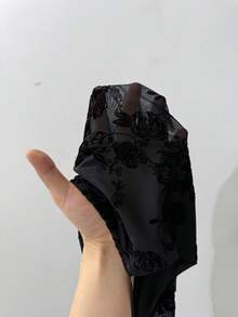 GalTyme 大码蕾丝拼接打底裤 - 黑色 - 查看 8