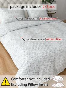 Cirelle 2/3pcs Light Blue Heart Duvet Cover Set, Soft Polyester Bubble Bedding Set With Duvet Cover & 1/2 Shams (No Insert) - Multicolor - View 5