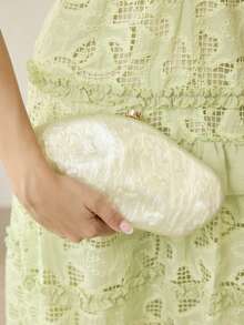 MOTF BOLSO DE CENA PARA DAMAS, ELEGANTE BOLSO DE EMBRAGUE PARA FIESTA Y CITAS - Blanco roto - Ver 8