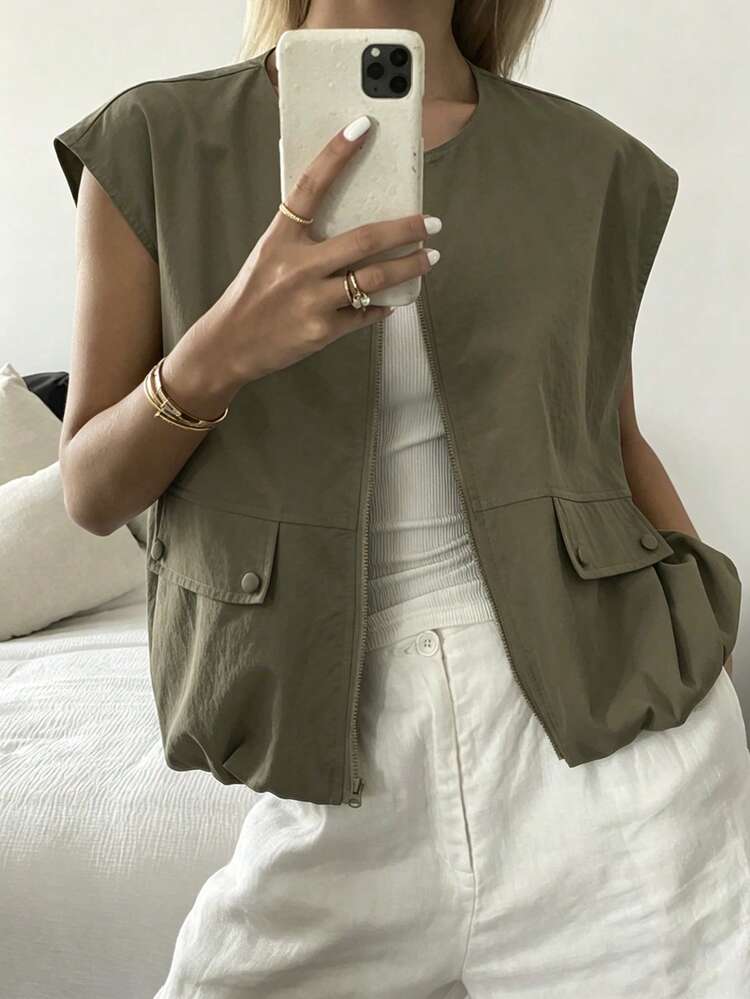 Summer New Loose Casual Sleeveless Vest, Business Casual Style For Women