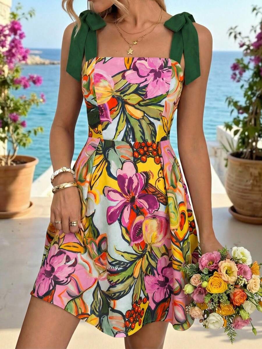 Sylviya Women's Casual Floral Print Summer Vacation Dress - Multicolor - View 1