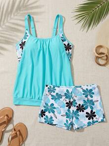 Swim Lushoire 2 件套夏季热卖海滨度假细肩带比基尼套装 - 彩色 - 查看 6
