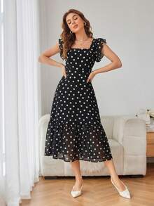 BELROSIE Ladies' Solid Color Simple Everyday Sleeveless Dress Vacation Outfits Woman  - Black and White - View 3